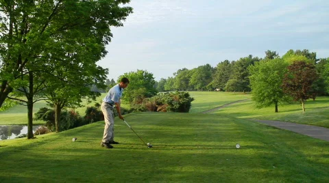 Golfer Teeing Off 556 Video stock 775609