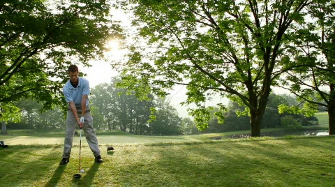 Golfer Teeing Off 557 Stock Footage 775610
