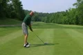 Golfer Teeing Off With Driver 03 Footage