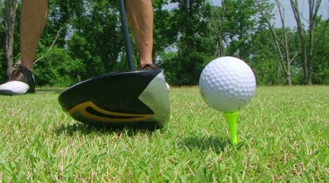 Golfer Teeing Off With Driver Video stock 8607653