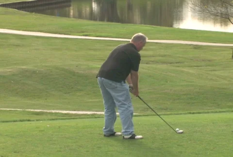 Golfer Tees Off 1 Video stock 283764