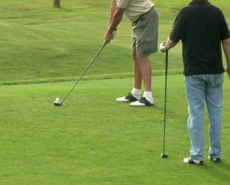 Golfer Tees Off 3 Stock Footage 283304