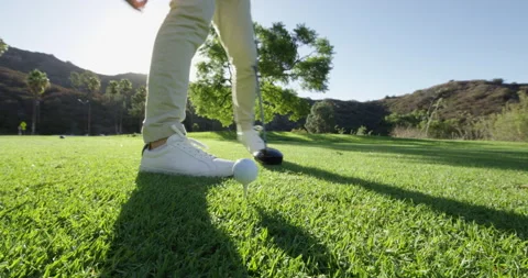 Golfer Tees Off on Grass Stock Footage 192356242