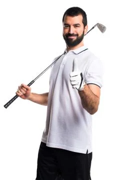 Golfer with thumb up Stock Photos