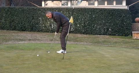 Golfer training in the green time lapse Stock-Footage 123029829
