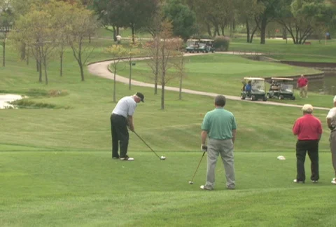 Golfer Unhappy with Swing Stock Footage 283773