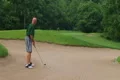 Golfer Uses Wedge In Bunker Footage