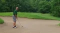 Golfer Uses Wedge In Bunker HD Footage
