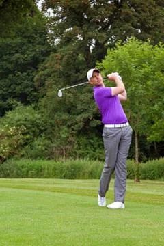 Golfer wedge shot Stock Photos