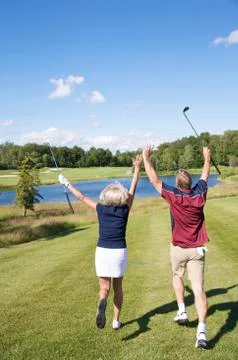Golfers Cheering Stock Photos