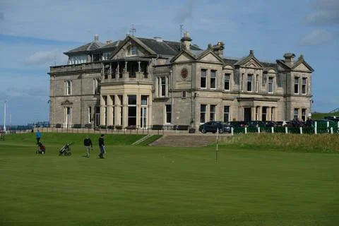 Golfers putt out on the 18 hole at St Andrews " The home of golf" Stock Photos
