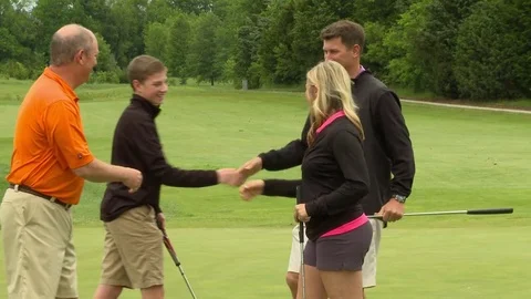 Golfers Shake Hands Stock Footage 74250131