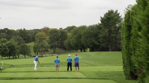 Golfers Wide Shot Stock Footage 61645322