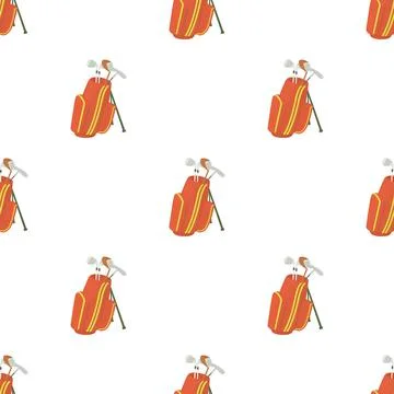 Golfing bag pattern seamless vector Stock Illustration