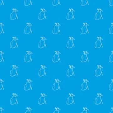 Golfing bag pattern vector seamless blue Stock Illustration
