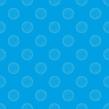 Golfing ball pattern vector seamless blue Stock Illustration