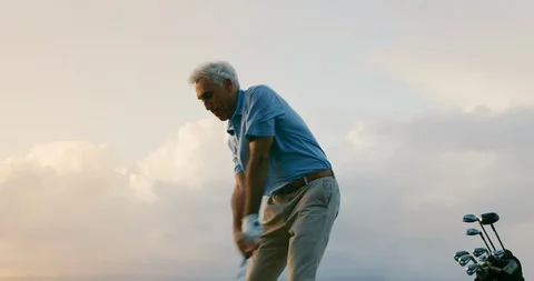 Golfing into the clouds Stock Footage 102409676