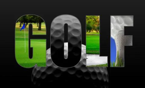 Golfing collage concept Stock Photos