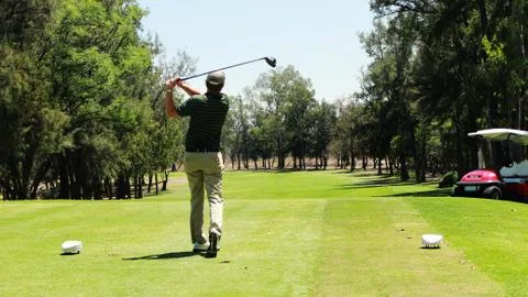 Golfing dad Stock Photos