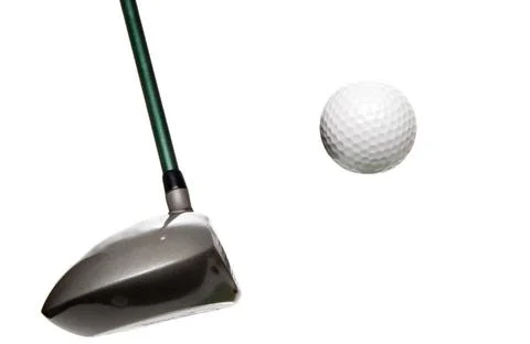 Golfing A driver just before it hits a golf ball. (License=RF) 2428430 Cop... 스톡 사진
