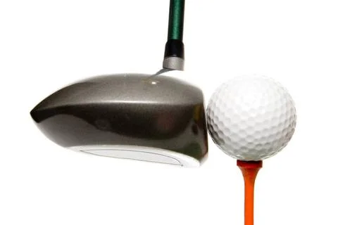 Golfing A driver just before it hits a golf ball. (License=RF) 2434620 Cop... 스톡 사진