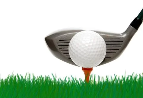 Golfing A driver just before it hits a golf ball. (License=RF) 2484848 Cop... 스톡 사진