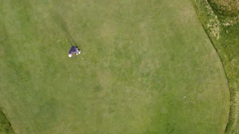 Golfing drone putt shot Stock Footage 199216660