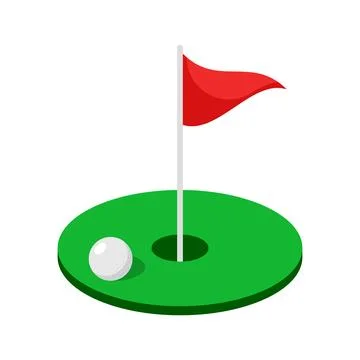 Golfing field icon in flat style. Golfer vector illustration on isolated ba.. Stock Illustration