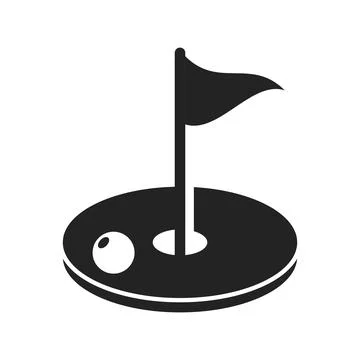 Golfing field icon in flat style. Golfer vector illustration on isolated ba.. Stock Illustration