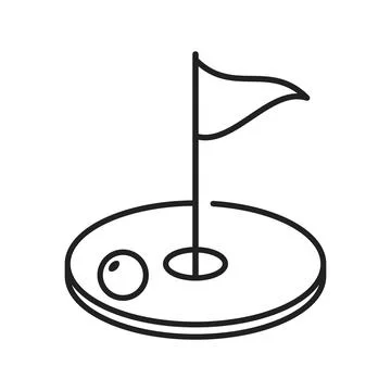 Golfing field icon in flat style. Golfer vector illustration on isolated ba.. Illustration