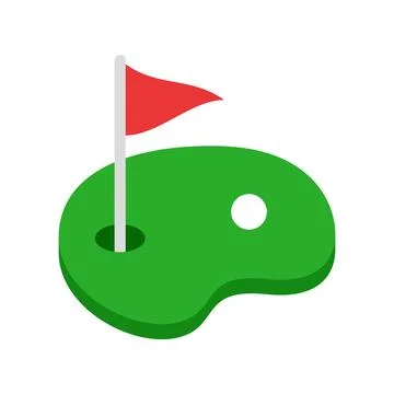 Golfing field icon in flat style. Golfer vector illustration on isolated ba.. Stock Illustration