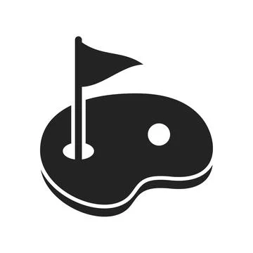 Golfing field icon in flat style. Golfer vector illustration on isolated ba.. Stock Illustration