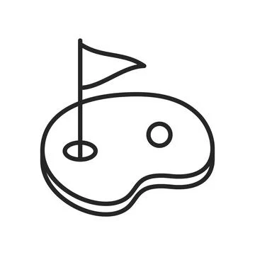 Golfing field icon in flat style. Golfer vector illustration on isolated ba.. Stock Illustration