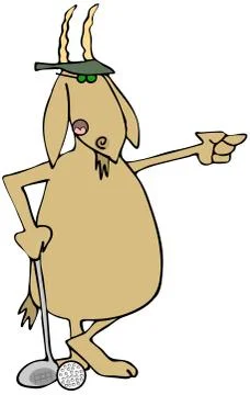 Golfing goat Stock Illustration