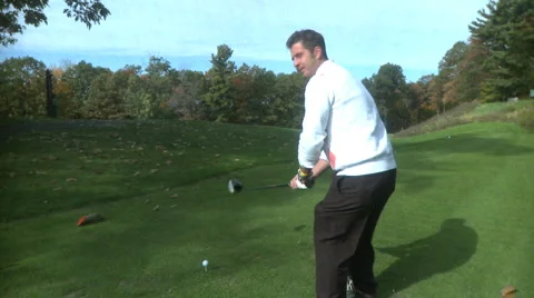 Golfing on a gorgeous day (2 of 2) Stock Footage 886617