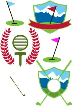 Golfing icons Stock Illustration