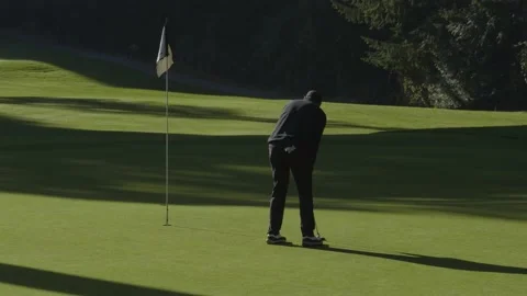 Golfing. Player putting on the green. Stock-Footage 142543468