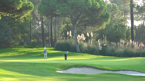 Golfing in Quinta do Lago Golf Course, Algarve, Portugal Stock Footage 149668416