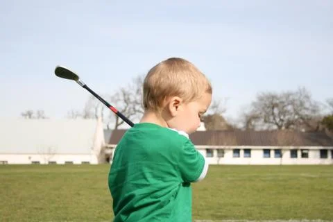 Golfing Toddler Stock Photos