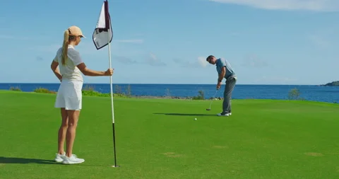 Golfing Together Stock Footage 141007749