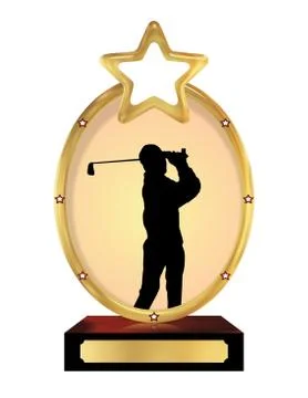 Golfing Trophy Stock Illustration