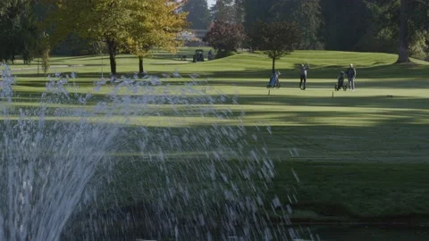 Golfing. Two players on the fairways. 스톡 동영상 142543784