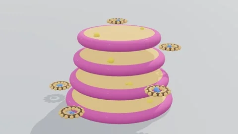 Golgi stack protein secretion 3d loop white background 3D animation seamless Video stock 341850907