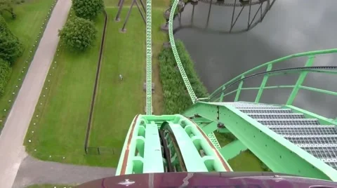Goliath roller coaster in the Netherlands Stock Footage 61166650