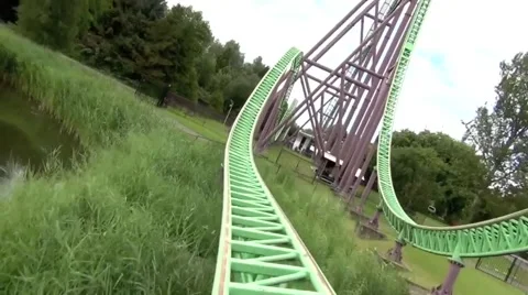 Goliath roller coaster in the Netherlands Stock Footage 61166652