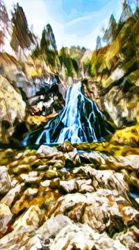 Golling big waterfall-   art Stock Illustration