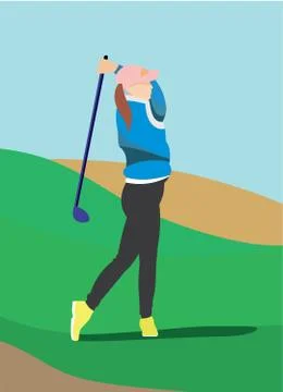 Golph player Stock Illustration