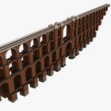 Goltzsch Viaduct German Railway Bridge 3D Model