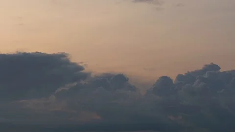 GOMEL, BELARUS clouds float over the lake in the evening Stock Footage 112598578