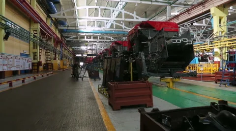 Gomel, Belarus, May 5, 2015: Manufacture of Сombines Stock Footage 60126313